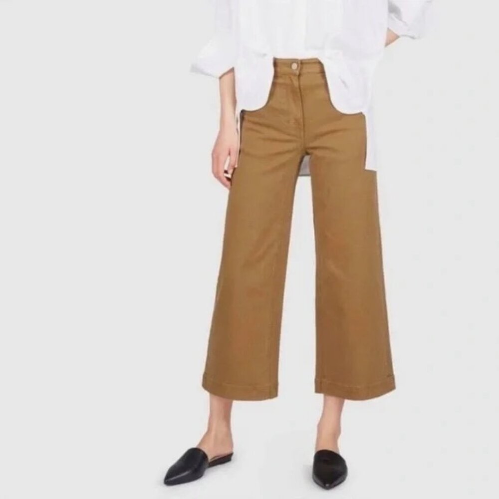 Everlane The Wide Leg Crop Pant - Ochre - Size 10